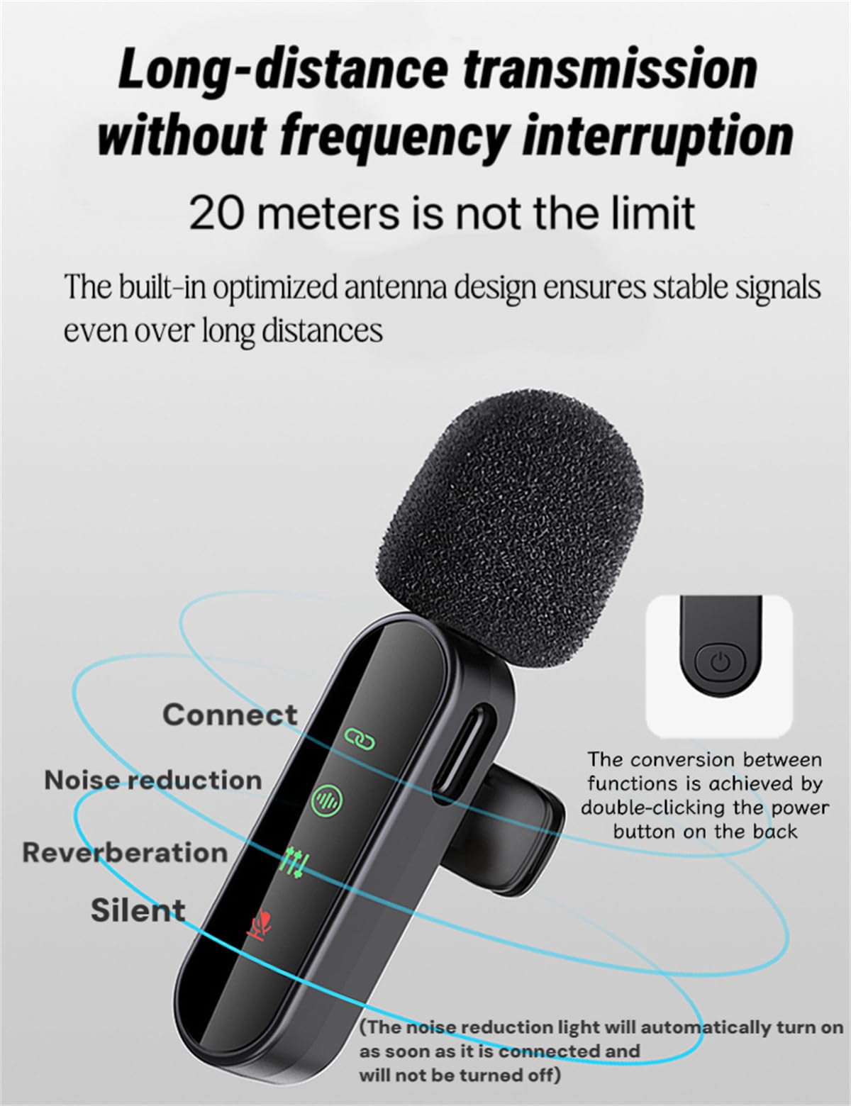 3 in 1/Four in one Wireless Lavalier Microphone for iPhone iPad Android Camera computer mini Noise Reduction Recording Mic Ultra-Low Delay Mic for Video Recording Podcasts YouTube TikTok and Vlogging