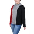 thumbnail image 2 of Petite Long Sleeve Colorblocked Top, 2 of 3