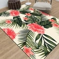 thumbnail image 2 of Plumeria Tropical Leaves Rug, Green Leaf Area Rugs For Bedroom,Non-Slip Living Room Throw Rug Entry Mat, Low Pile Indoor Carpet For Kitchen Bathroom Office 4x5ft, 2 of 6