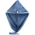 thumbnail image 1 of Microfiber Hair Towel Wrap, Hair Turban Towel Super Absorbent Twist Turban Dry Hair Caps with Buttons Bath Loop Fasten Salon Dry Hair Hat - By Exec-U-Gift, 1 of 6