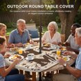 thumbnail image 3 of Round Outdoor Tablecloth with Umbrella Hole and Zipper, Country Tablecloth with Elastic Waterproof, Texas Star Plants Branches Berry Farmhouse Retro Patio Table Covers for 31" - 35" Pool Tables, 3 of 9