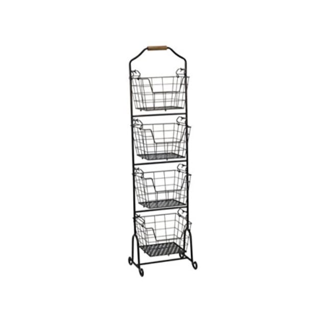 4 TIERS STAND WITH REMOVABLE BASKETS GOURMET BASICS  BY MI CASA NEW 