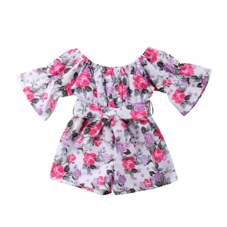 

VIKING GLORY Toddler Baby Girl Floral Romper Bodysuit Jumpsuit Sunsuit Summer Clothes Outfits