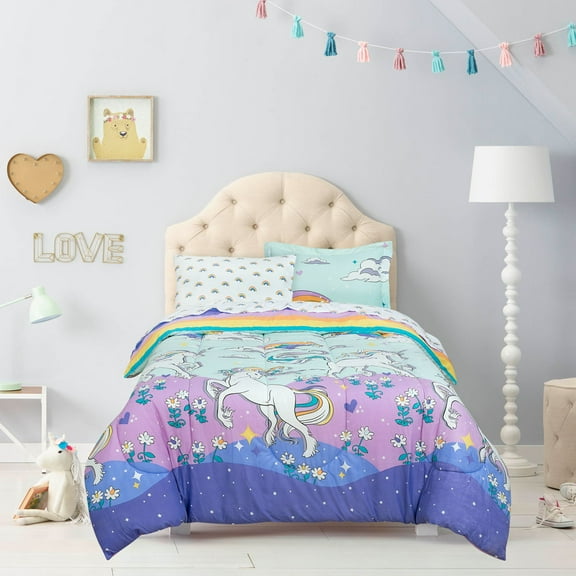 Kidz Mix 5-Piece Magical Unicorn Bed in a Bag, Twin