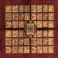 thumbnail image 1 of Ahgly Company Indoor Square Abstract Brown Modern Area Rugs, 7' Square, 1 of 4