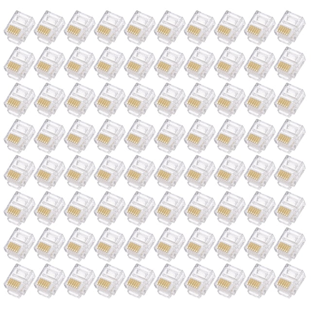 Conectores de enchufe modular masculino RJ11/RJ12 de Uxcell, núcleo de cobre 6P6C claros 20pcs