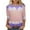 Purple, variant on asdoklhq Juniors Plus Tops & T-Shirts,Women's Printed T-Shirt Mid-length 3/4 Sleeves Blouse Round Neck Casual Tops