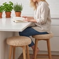 thumbnail image 6 of ShaoXinWan Round Linen Bar Stool Cover,Elastic Textured Fabric Seat Cushion Slipcover,Washable Non-slip Stretch Stool Protector for Adjustable Swivel Rolling Stool Home Salon Office Use, 6 of 6