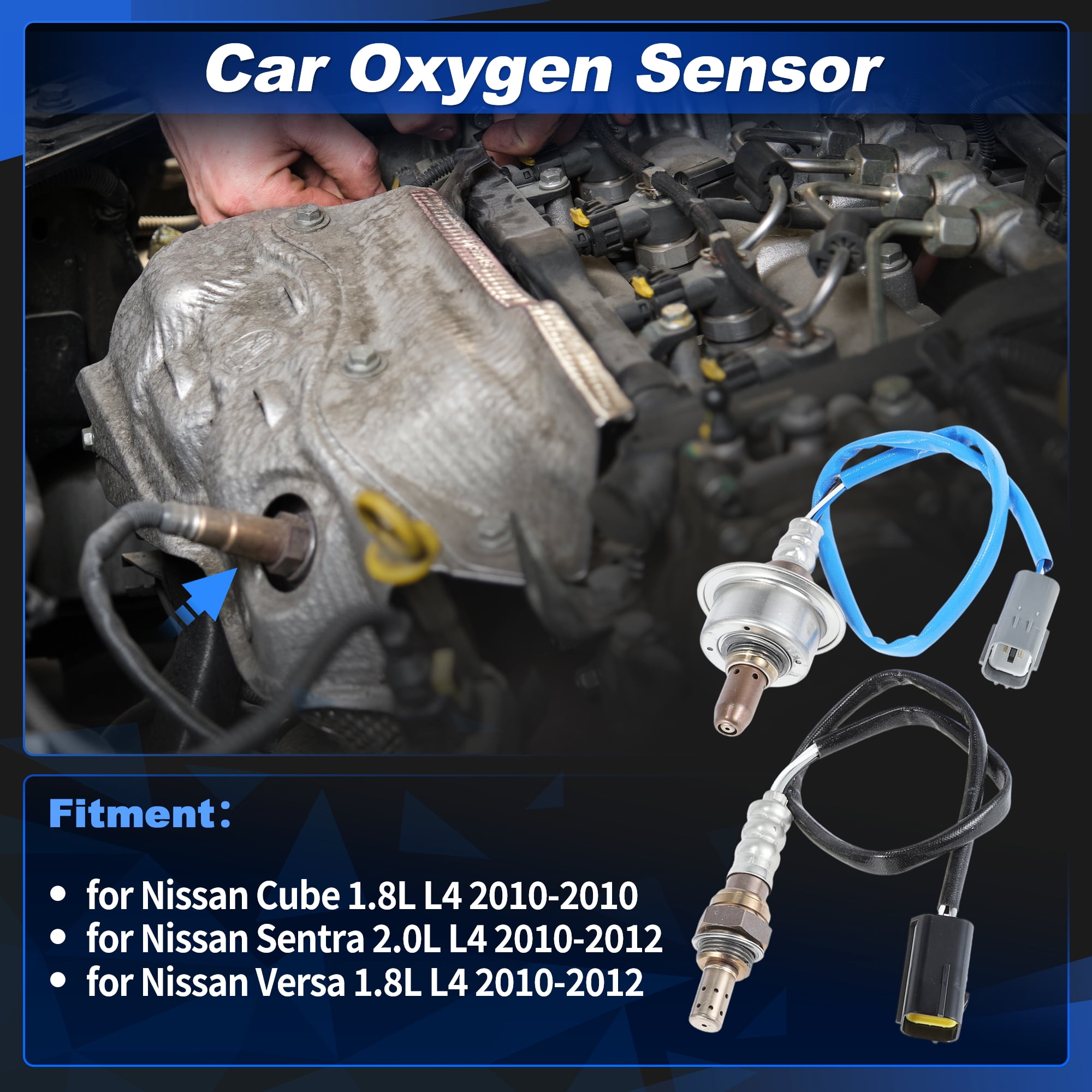 Upstream & Downstream Oxygen Sensor for Nissan Sentra 2.0L for Nissan Versa 1.8L L4 2010-2012 for Nissan Versa Note L4 1.6L 2015-2017 2349096/2344380 2pcs