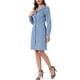 thumbnail image 4 of Camisa de mezclilla INSPIRE CHIC con botones 2023, vestido de cuello con cinturón y bolsillos XL azul claro, 4 of 5