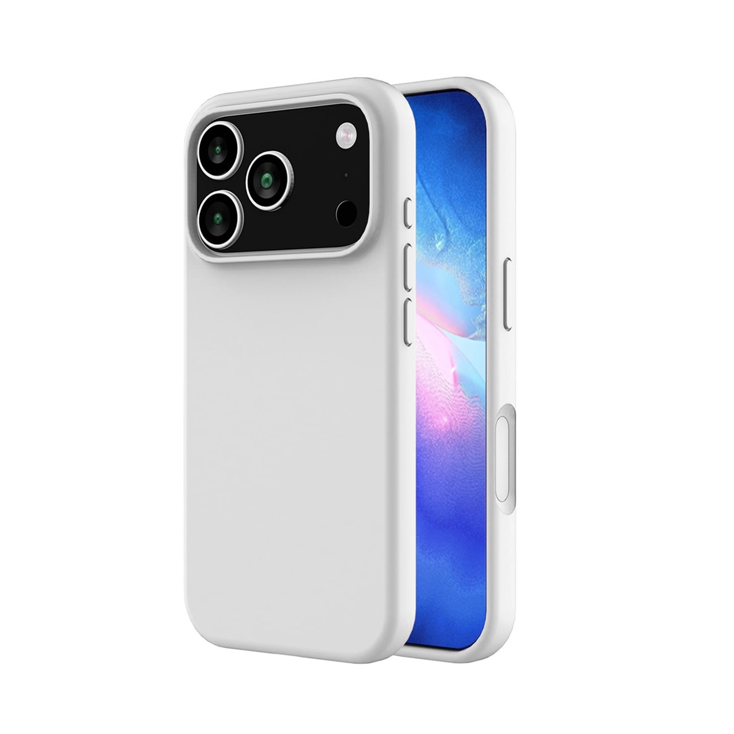 Minimalist Soft Silicone Cover for iPhone 17 Pro Max - White