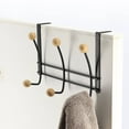 thumbnail image 2 of Over The Door Hook Rack Black Finish with 6 Natural Wooden Ball Ends, 2 of 7
