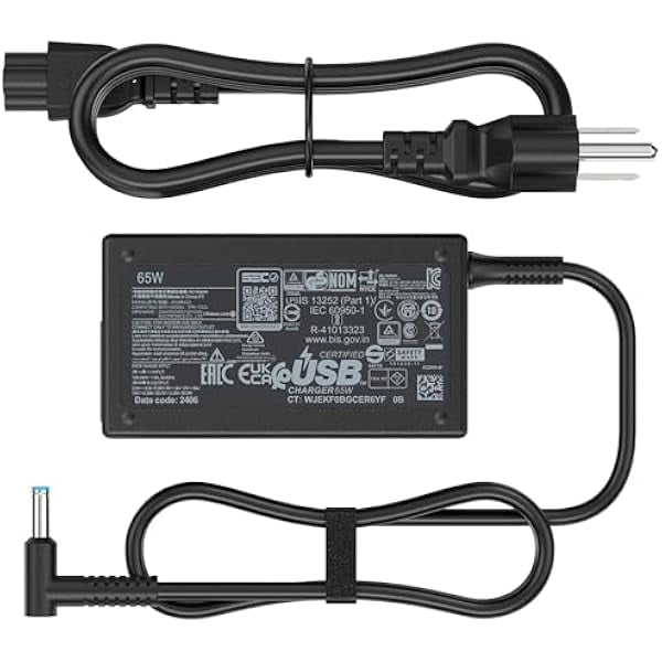 Chenchen Compatible with HP 65W 45w Laptop Charger Fit for HP Pavilion x360 14 15 17 Envy 13 15 X360 Elitebook 840 G5 Zbook 14u G4 G5 15u 15 G3 ProBook Spectre 19.5V/3.33A AC Adapter