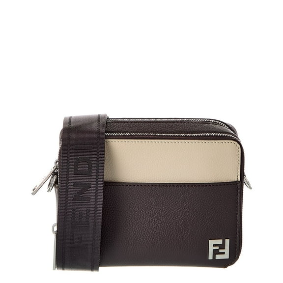 FENDI Squared Leather Camera Case Organizer, Brown