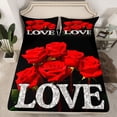 thumbnail image 2 of Castle Fairy Romantic Rose Twin Sheet Sets for Boys Girls,Black Red Bedding, 2 of 7