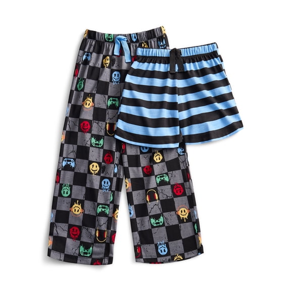 Wonder Nation Boys Sleep Pants and Shorts Set, 2-Pack, Sizes 4-18