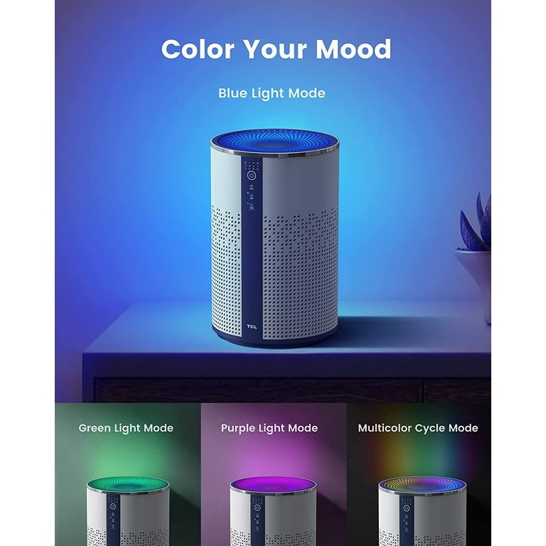 TCL Air Purifier for Home Bedroom Smart WiFi Alexa Control True H13 HEPA Air Filter Remove 99.97 Smoke Odor Pet Dander Dust Pollen Mold Air