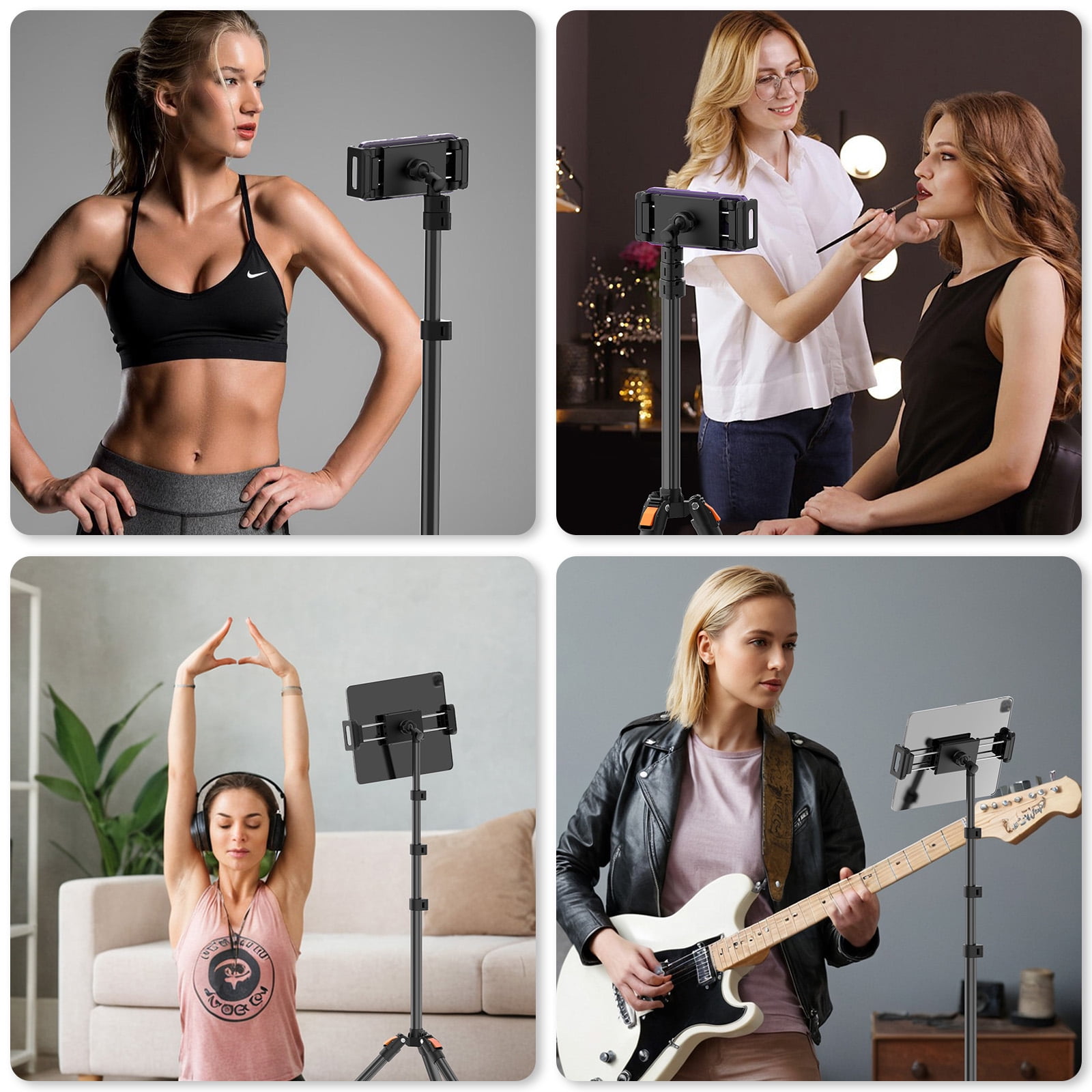 TONEOF 72IN Tablet Stand, 360° Rotating Tablet Tripod, Height Adjustable Floor Stand Tripod, Portable Cell Phone Tripod for Cell Phone/Tablet