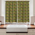 thumbnail image 2 of Ambesonne 60's Kitchen Curtains, Colorful Whimsical Shapes Dots, 55"x36", Apple Green Coral, 2 of 3
