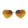 thumbnail image 2 of Iconic Color Mirror Heart Shape Metal Rim Peacenik Love Sunglasses Gold Orange Mirror, 2 of 4
