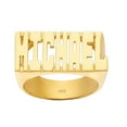 thumbnail image 2 of 24K Gold Plated Sterling Silver Personalized Name Ring - Tall Block Letters - Size 6 - Made in USA, 2 of 2