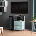 thumbnail image 3 of Sorbus Nightstand 2-Drawer Storage Dresser - Kids, Teens Boys & Girls Bedrrom Furniture, Accent End Table Chest, College Dorm, Steel Frame, Wood Shelf & Top, Fabric Bins (Aqua), 3 of 9