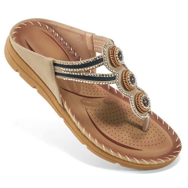 Ablanczoom Ablanczoom Women's Flat Sandals Comfortable Flip Flops Beach ...