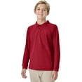 thumbnail image 3 of Classroom School Uniforms Adult Long Sleeve Pique Polo CR835X, M, Red, 3 of 7