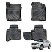 BMY MOTORS Car Floor Mats Liner Compatible for Toyota Land Cruiser Prado 2009-2023 | Front & 2nd Row Seat | Waterproof | All Weather | Durable, Black