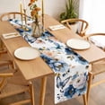 thumbnail image 3 of Table Runner 120 Inches Long for Kitchen Dining, Vintage Blue Floral Dresser Scarf Farmhouse, Dining Table Decorations for Wedding/Parties, Farmhouse Watercolor Flower Butterflies 13 x 120 In, 3 of 8