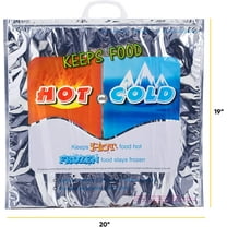 Superio Hot and Cold Insulated Bags for Food Delivery, Grocery Shopping Bags, Food Storage for Hot and Frozen Food for Travel, Disposable Cooler Bag, Reinforced Thermal Lunch Bag (5, 16"x5.5"x19")