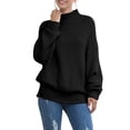 thumbnail image 4 of xiaxaixu Chandail pour Femmes, Col Roulé Manches Ballon Couleur Unie Tricot, 4 of 7