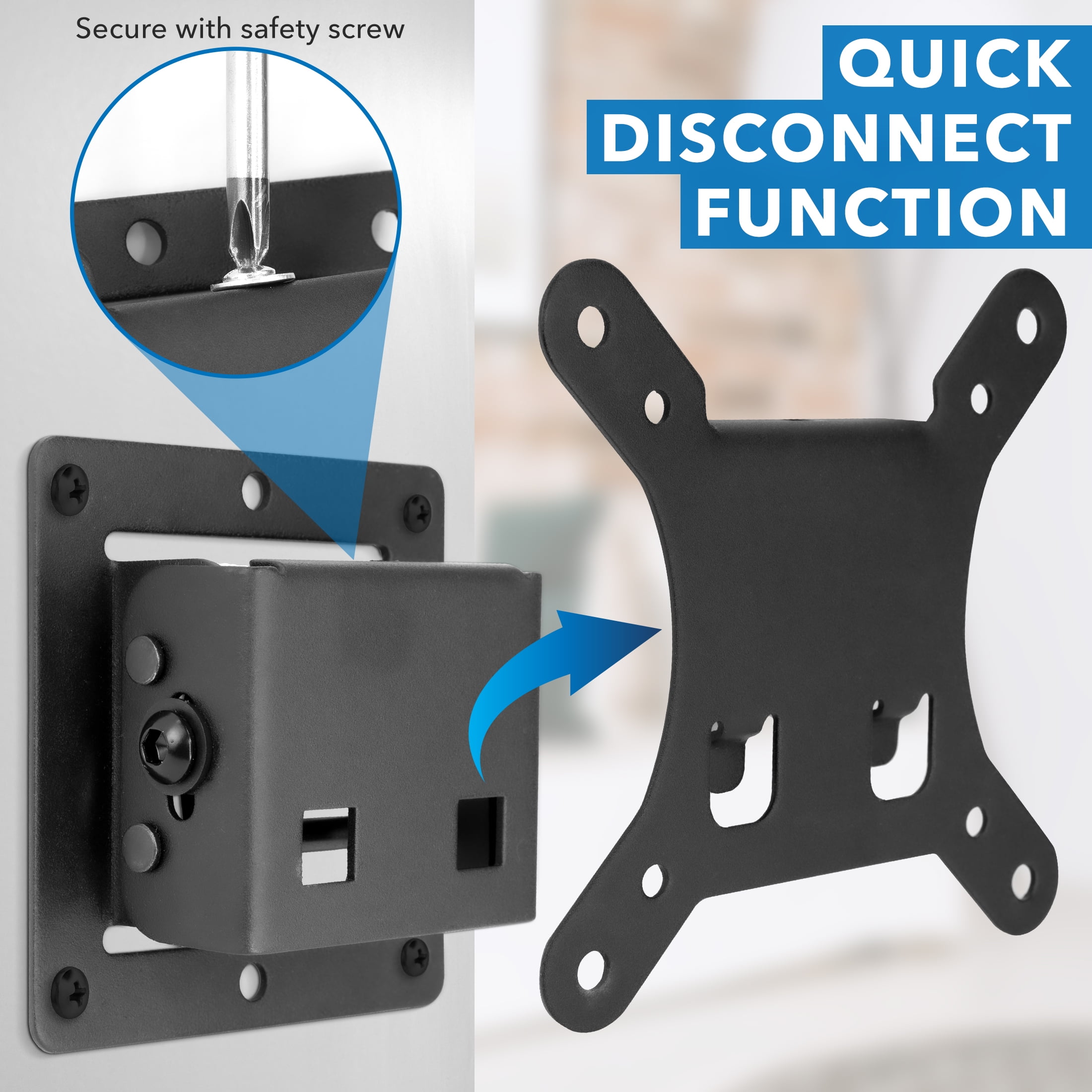 Mount-It! Tilting TV Wall Mount, Fits 13"-32" TV's,  Capacity 30 lbs.. Low Profile Bracket