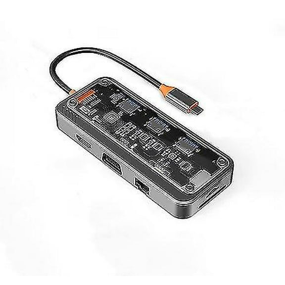 Usb C Hub Dongle, 10-in-1 Usb C Adapter Docking Station With 4k Hdmi,vga,type C Pd,usb3.0,rj45 Ethernet,sd/tf Card Reader,3.5mm Aux, Compatible With M