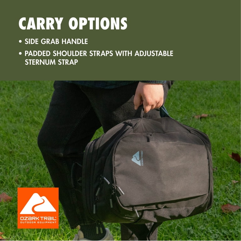 Ozark Trail Adult Polyester Travel Daypack Backpack, 34L, Black