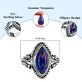 thumbnail image 3 of Blue Turquoise Ring for Women 925 Sterling Silver Band Boho Western Jewelry Promise Rings for Size - 5 Her Anniversary Birthday Christmas Gifts, 3 of 6