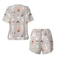 thumbnail image 5 of Naloa Various Rabbits Women's Short-Sleeved Pajama Set, Loungewear, Summer pajamas, Breathable Cozy - Medium, 5 of 9