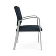 thumbnail image 2 of Pemberly Row Reception Waiting Room Silver Steel Oversize Guest Chair in Blue, 2 of 5