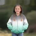thumbnail image 5 of Atogsazn Kids Girl Fleece Lined Sweatshirt Children Casual Gradient Full Zip Long Sleeve Sweatshirts Clothing 01-Green 10-11 Years Fashion, 5 of 5