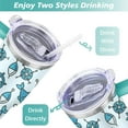 thumbnail image 5 of 40oz Ocean Nautical Anchor Stainless Steel Flip Straw Tumbler Spill Proof Travel Cup Double Wall Vacuum Insulated Coffee Mug with Top Handle, 5 of 6