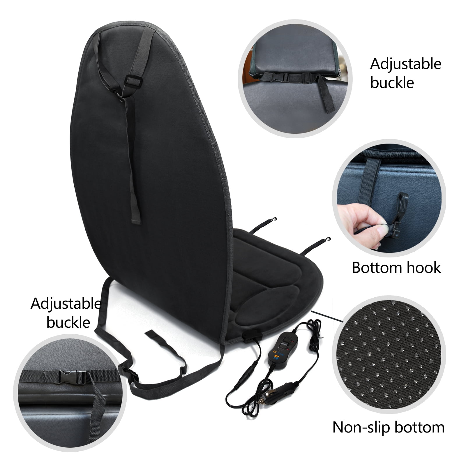 Sojoy Universal Auto Warmer Heating Pad Car Seat Cushion Cover for
