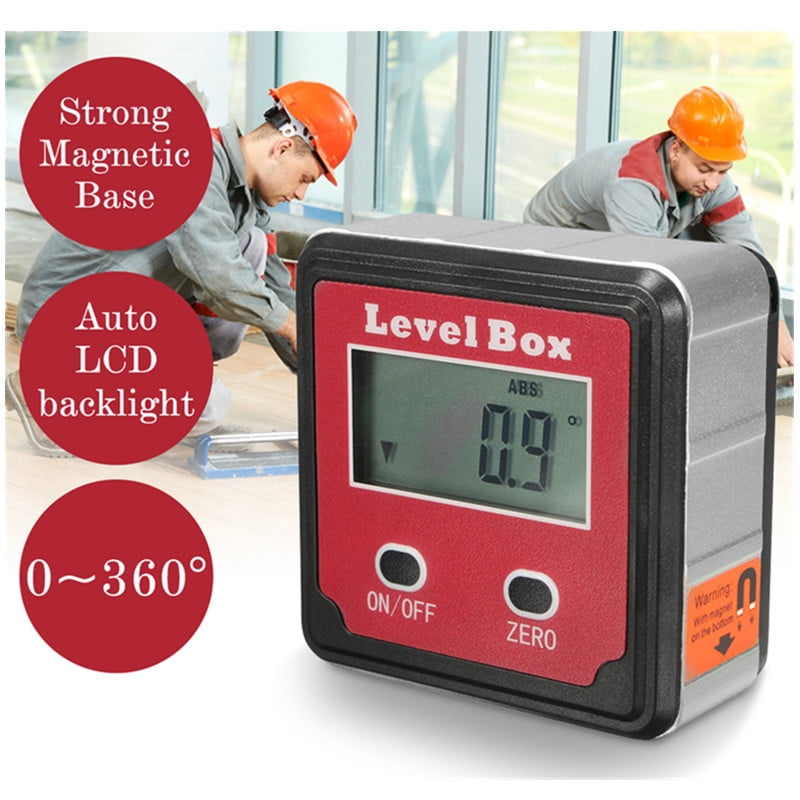 Digital Inclinometer Spirit Level Box Protractor Angle Finder Gauge Bevel Meter