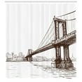 thumbnail image 3 of Ambesonne Digital Shower Curtain, Urban Cityscape of NYC, 69"Wx84"L, Brown White, 3 of 3