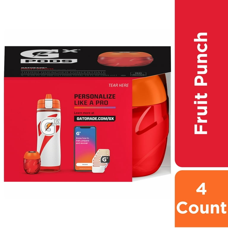 Gatorade Gx Hydration System – White 30oz Squeeze Bottle + 4 Fruit