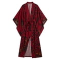 thumbnail image 4 of XIAONU Women's Floral Print Belted Maxi Robe Long Sleeve Soft Comfy Loungewear Home Sleepwear, 4 of 5