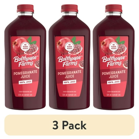 (3 pack) Bolthouse Farms 100% Pomegranate Fruit Juice, 52 oz