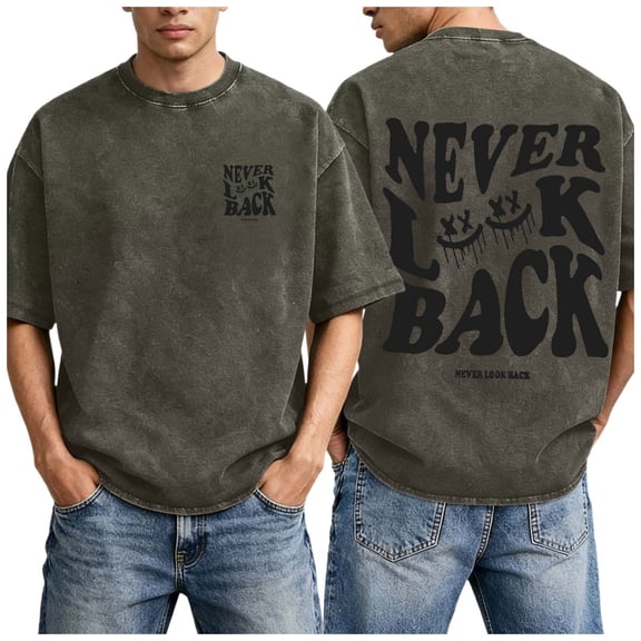 CONZONE Mens Vintage T-Shirts Short Sleeve Distressed T Shirts for Men Crew Neck Letter Graphic Y2K Streetwear Tee Tops