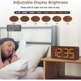 thumbnail image 4 of Wooden Digital Alarm Clock for Bedroom - Desk Clock with Large Numbers for Living Room Office, Loud Alarm for Heavy Sleepers Adults, Volume Control, Dimmer, DST, Wood Decor (Plug in Clock), 4 of 7