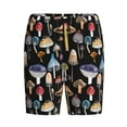thumbnail image 4 of Naloa Mushrooms and Autumn Leaves Men's Short Pajama Pants, Lounge Comfort Shorts with Elasticized Waistband and Side Pockets - X-Large, 4 of 9