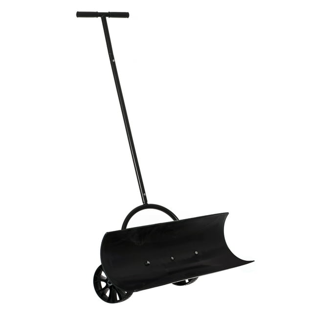 Pelle à Neige Robuste Noire avec Roues et Larges Lames